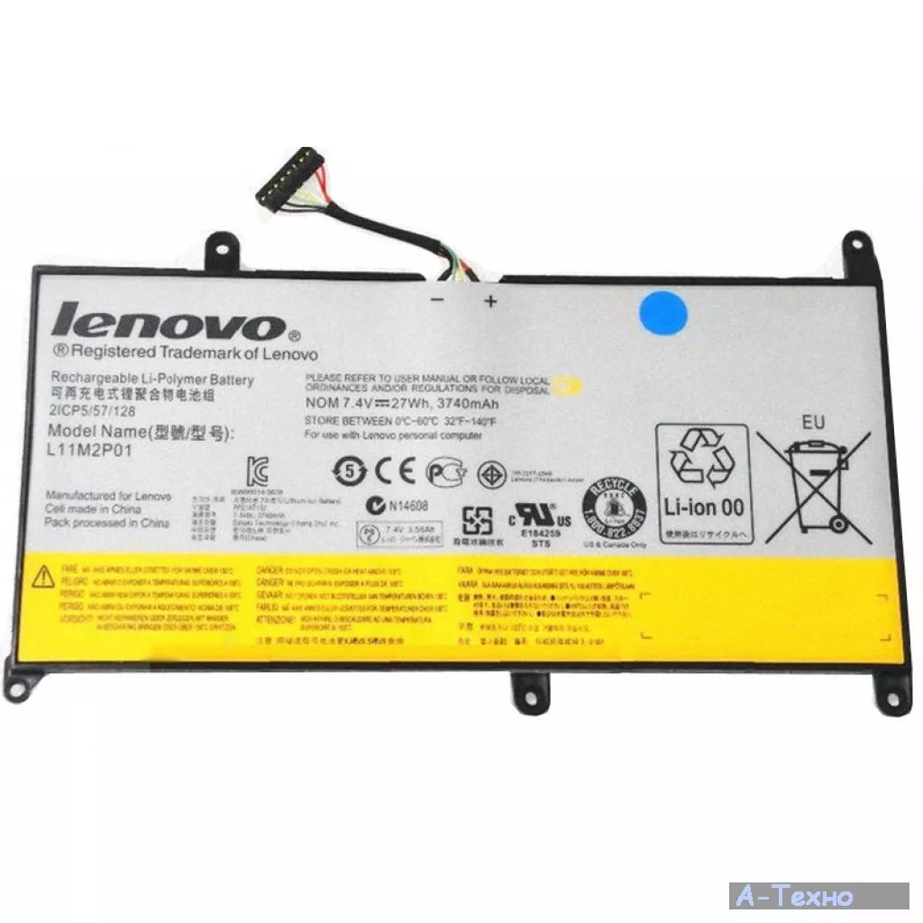 Аккумулятор для ноутбука Lenovo Lenovo IdeaPad S206 L11M2P01 27Wh (3740mAh) 3cell 7.4V Li-io (A41998) - Фото 1