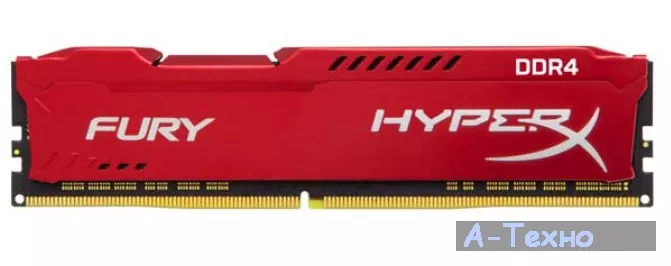 Модуль памяти для компьютера DDR4 8GB 2666 MHz HyperX Fury Red Kingston (HX426C16FR2/8) - Фото 1