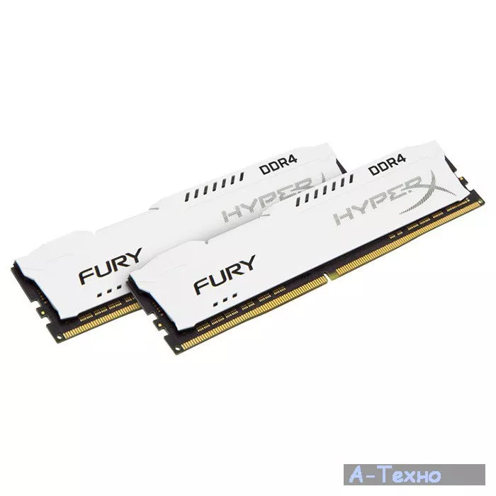 Модуль памяти для компьютера DDR4 16GB (2x8GB) 2400 MHz HyperX Fury White Kingston (HX424C15FW2K2/16) - Фото 1