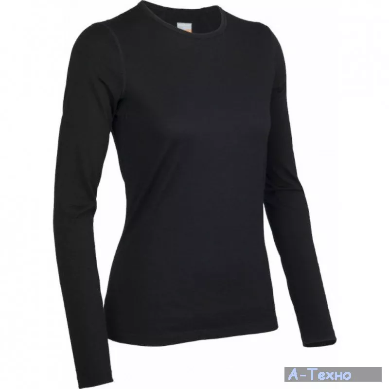 Термофутболка Icebreaker BF 200 Oasis LS Crewe WMN black XS (100 514 001 XS) - Фото 1