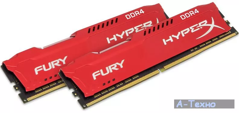 Модуль памяти для компьютера DDR4 32GB (2x16GB) 2133 MHz HyperX FURY Red Kingston (HX421C14FRK2/32) - Фото 1