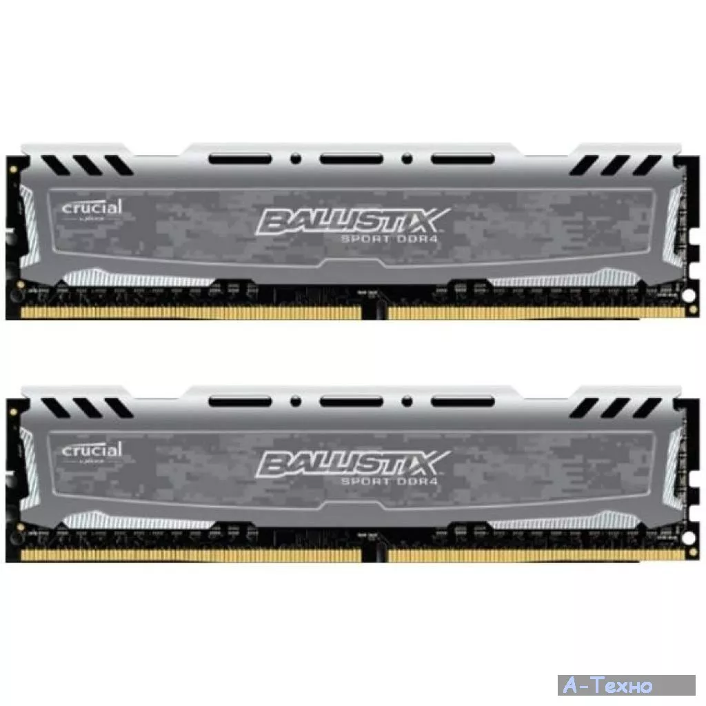 Модуль памяти для компьютера DDR4 8GB (2x4GB) 2666 MHz Ballistix Sport LT Gray MICRON (BLS2C4G4D26BFSB) - Фото 1