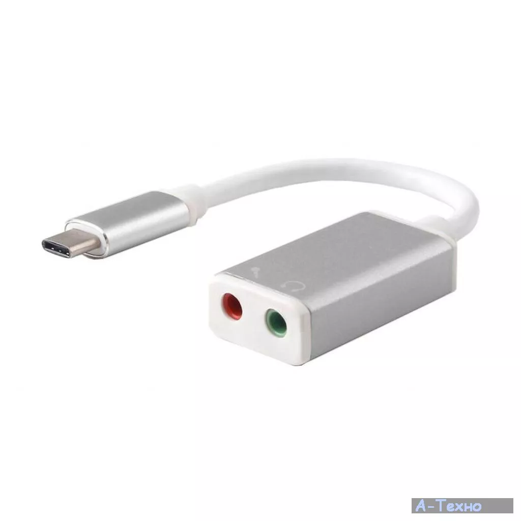 Переходник Type-C Male to Audio+mic cable 0.15m Vinga (USBCM3.5ST-01) - Фото 1