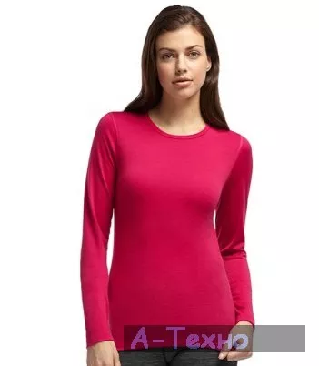 Термофутболка Icebreaker BF 200 Oasis LS Crewe WMN garnet S (100 514 601 S) - Фото 1