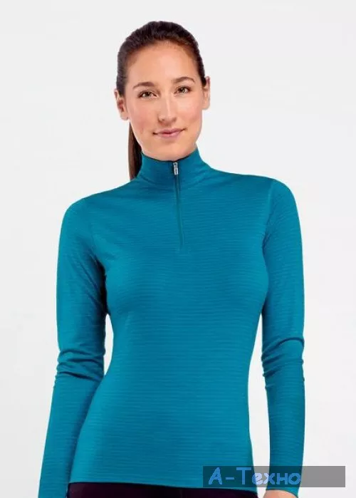 Термофутболка Icebreaker BF 200 Oasis LS Half Zip WMN Stripe cruise S (100 923 J81 S) - Фото 1