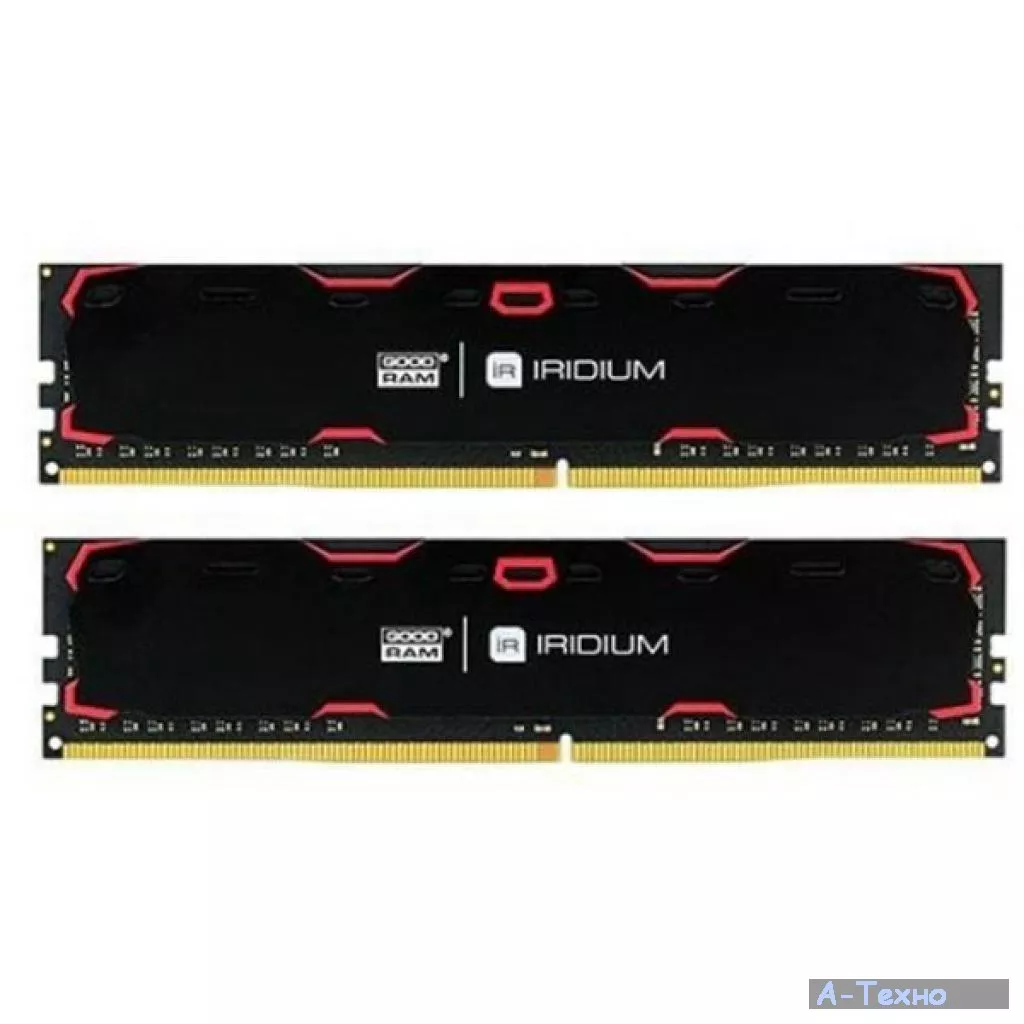 Модуль памяти для компьютера DDR4 32GB (2x16GB) 2400 MHz Iridium Black GOODRAM (IR-2400D464L17/32GDC) - Фото 1