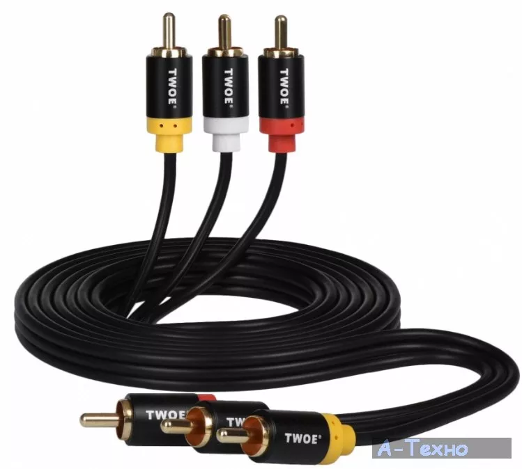 Кабель 2E 3RCA Plug -3RCA Plug ,Al, 1.8m - Фото 3