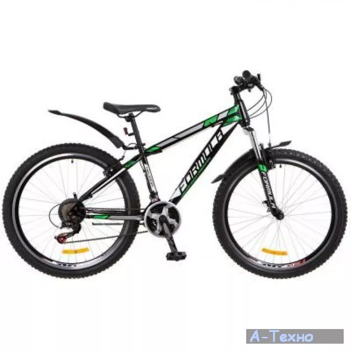 Велосипед Formula 26" NEVADA 2018 AM 14G Vbr рама-16" St черно-салатовый (OPS-FR-26-254) - Фото 1