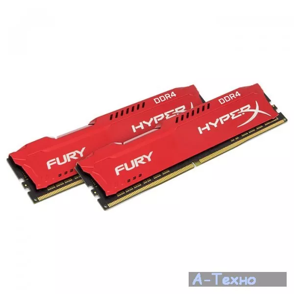 Модуль памяти для компьютера DDR4 16GB (2x8GB) 3466 MHz HyperX FURY Red Kingston (HX434C19FR2K2/16) - Фото 1