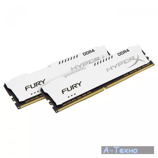 Модуль памяти для компьютера DDR4 16GB (2x8GB) 3466 MHz HyperX FURY White Kingston (HX434C19FW2K2/16) - Фото 1