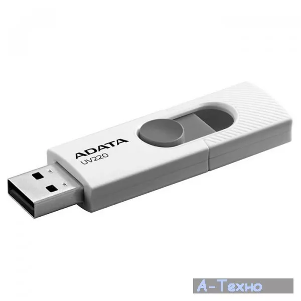 USB флеш накопитель ADATA 8GB UV220 White/Gray USB 2.0 (AUV220-8G-RWHGY) - Фото 1