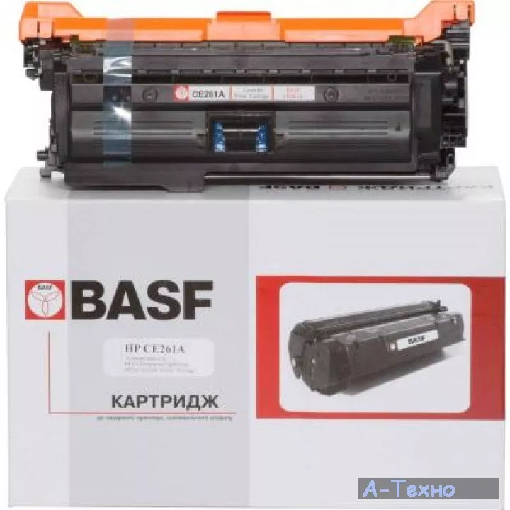 Картридж BASF для HP CLJ CP4025dn/4525xh аналог CE261A Cyan (KT-CE261A) - Фото 1