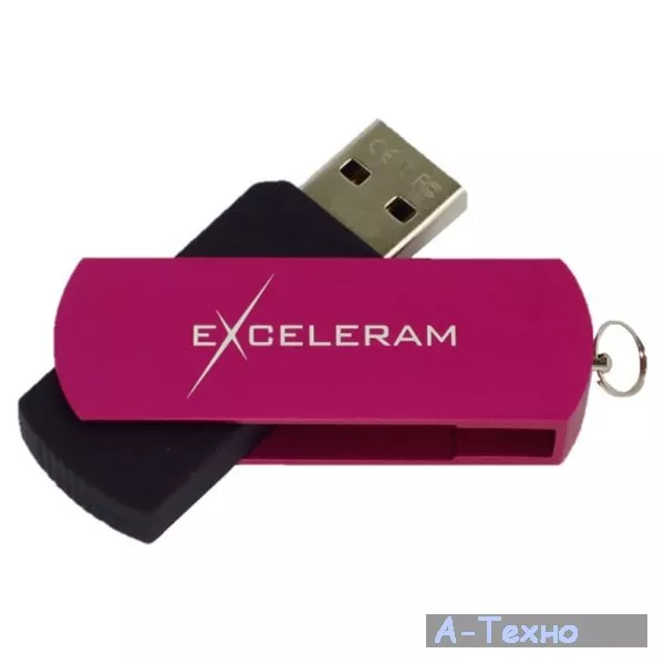 USB флеш накопитель eXceleram 16GB P2 Series Purple/Black USB 2.0 (EXP2U2PUB16) - Фото 1