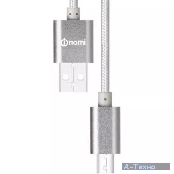 Дата кабель USB 2.0 AM to Micro 5P 2.0m DCM Silver Nomi (316188) - Фото 1