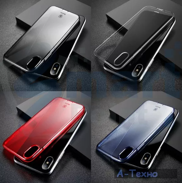 Чехол Baseus для iPhone X/Xs Simple Series Pluggy Transparent Blue - Фото 6