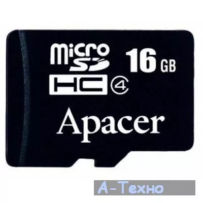 Карта памяти Apacer 16GB microSDHC Class4 w/o Adapter RP (AP16GMCSH4-RA) - Фото 1