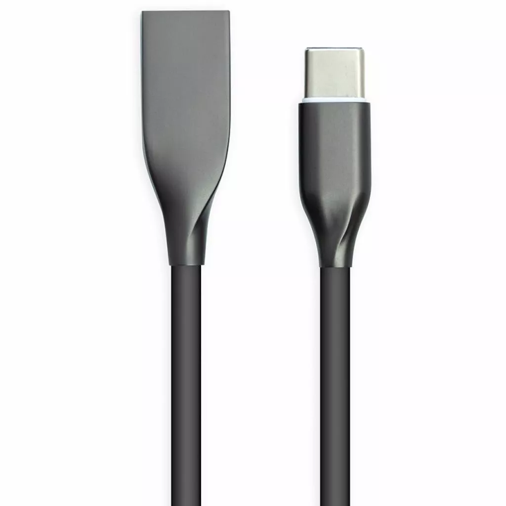 Дата кабель USB 2.0 AM to Type-C 1.0m black PowerPlant (CA911240) - Фото 1