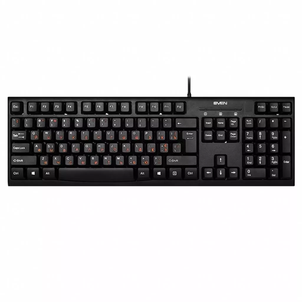 Клавиатура SVEN KB-S300 PS/2 Black - Фото 1