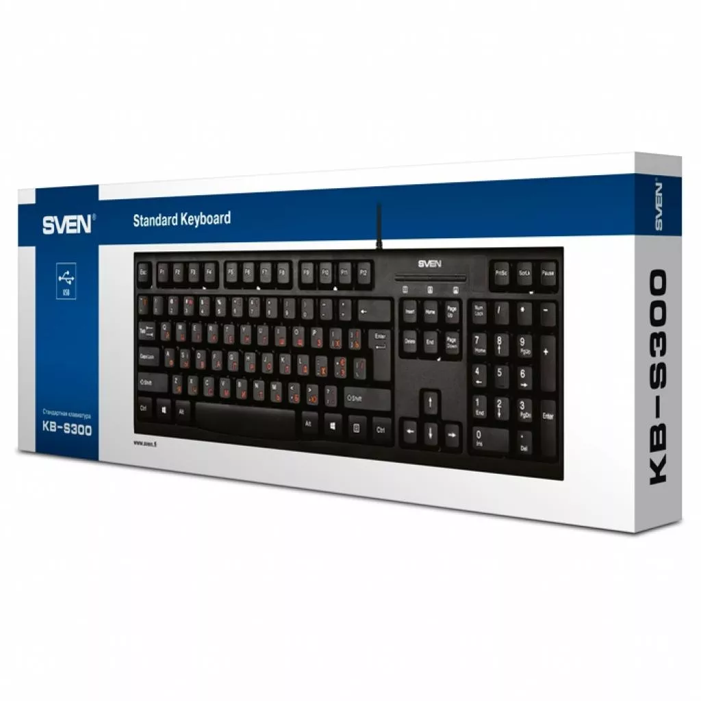 Клавиатура SVEN KB-S300 PS/2 Black - Фото 2