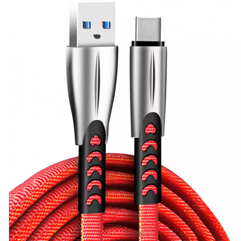 Дата кабель USB 2.0 AM to Type-C 1.0m zinc alloy red ColorWay (CW-CBUC012-RD) - Фото 2