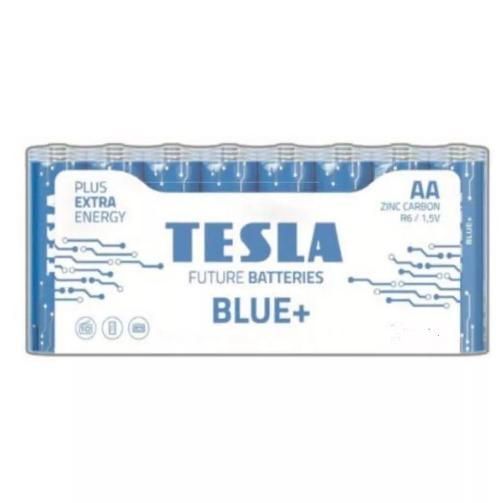 Батарейка Tesla AA Blue+ R6 CARBON ZINK 1.5V * 24 (8594183392172) - Фото 1