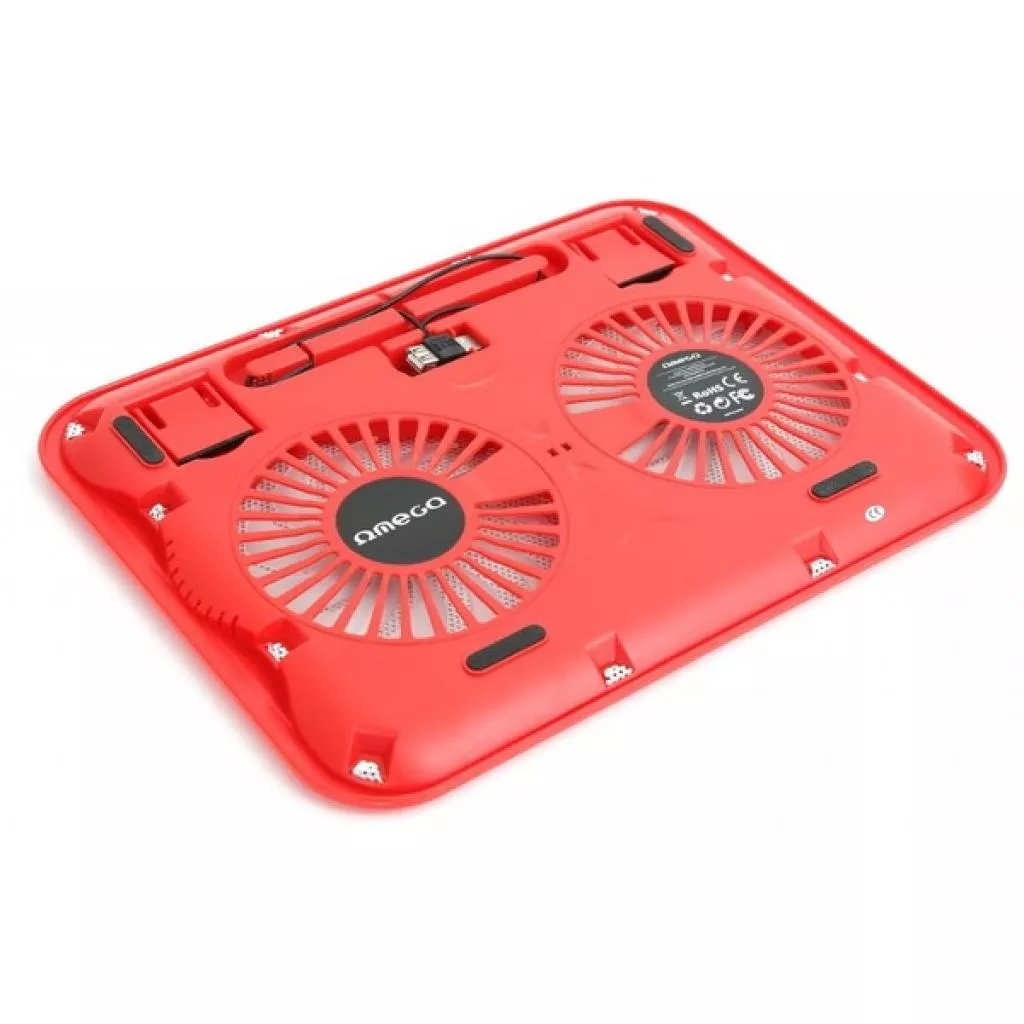 Подставка для ноутбука OMEGA Ice Cube Laptop Cooler Pad Red (OMNCPCBR) - Фото 1