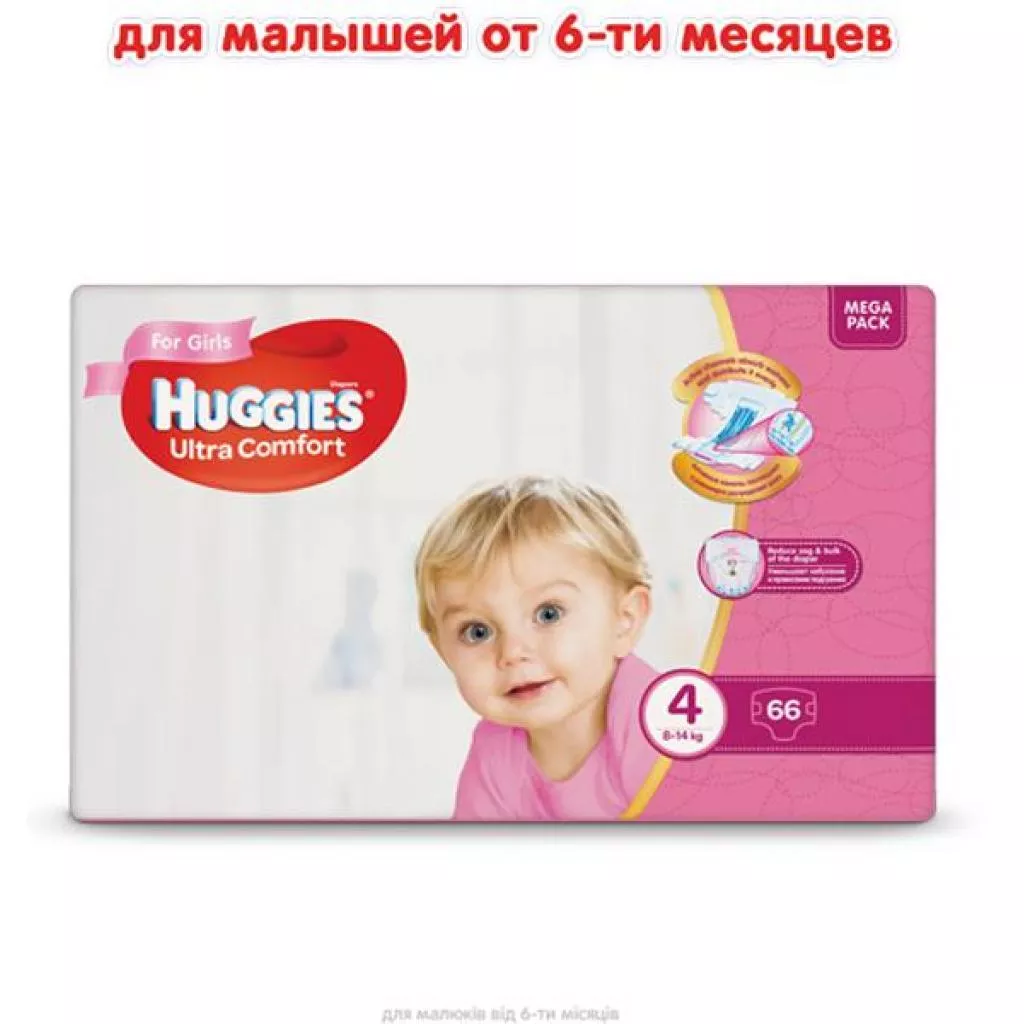 Подгузник Huggies Ultra Comfort Giga 4 для девочек (8-14кг) 80 шт (5029053543680) - Фото 5