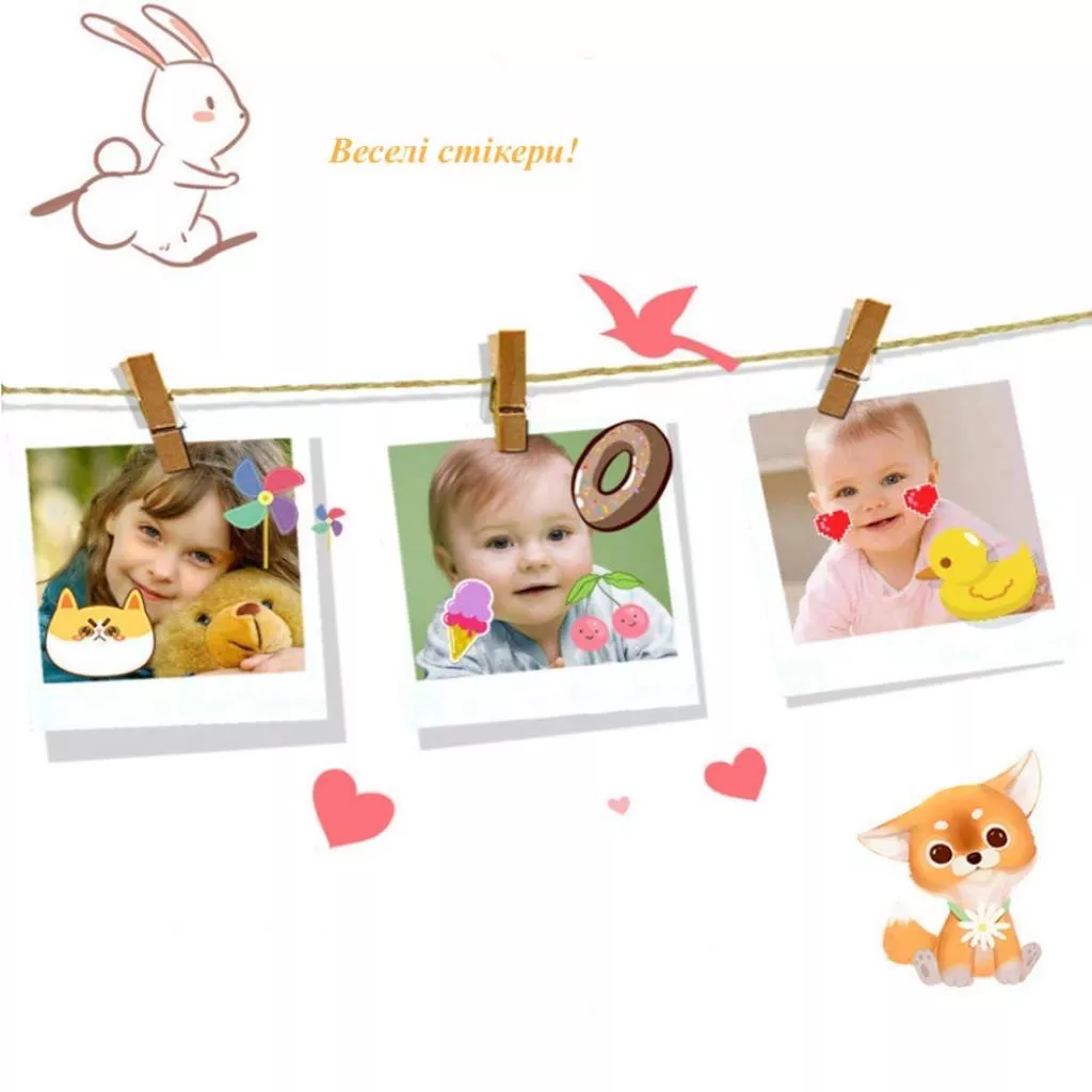 Интерактивная игрушка XoKo Rabbit Цифровой детский фотоаппарат желтый (KVR-010-YL) - Фото 6