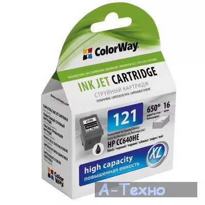 Картридж ColorWay HP №121XL Black (CC641HE) (CW-H121XLB) - Фото 1