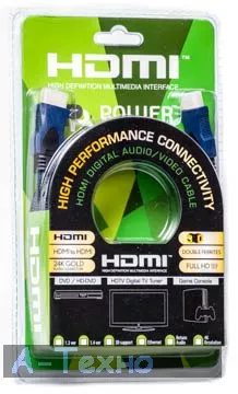 Кабель мультимедийный HDMI to HDMI 1.5m PowerPlant (KD00AS1200) - Фото 1